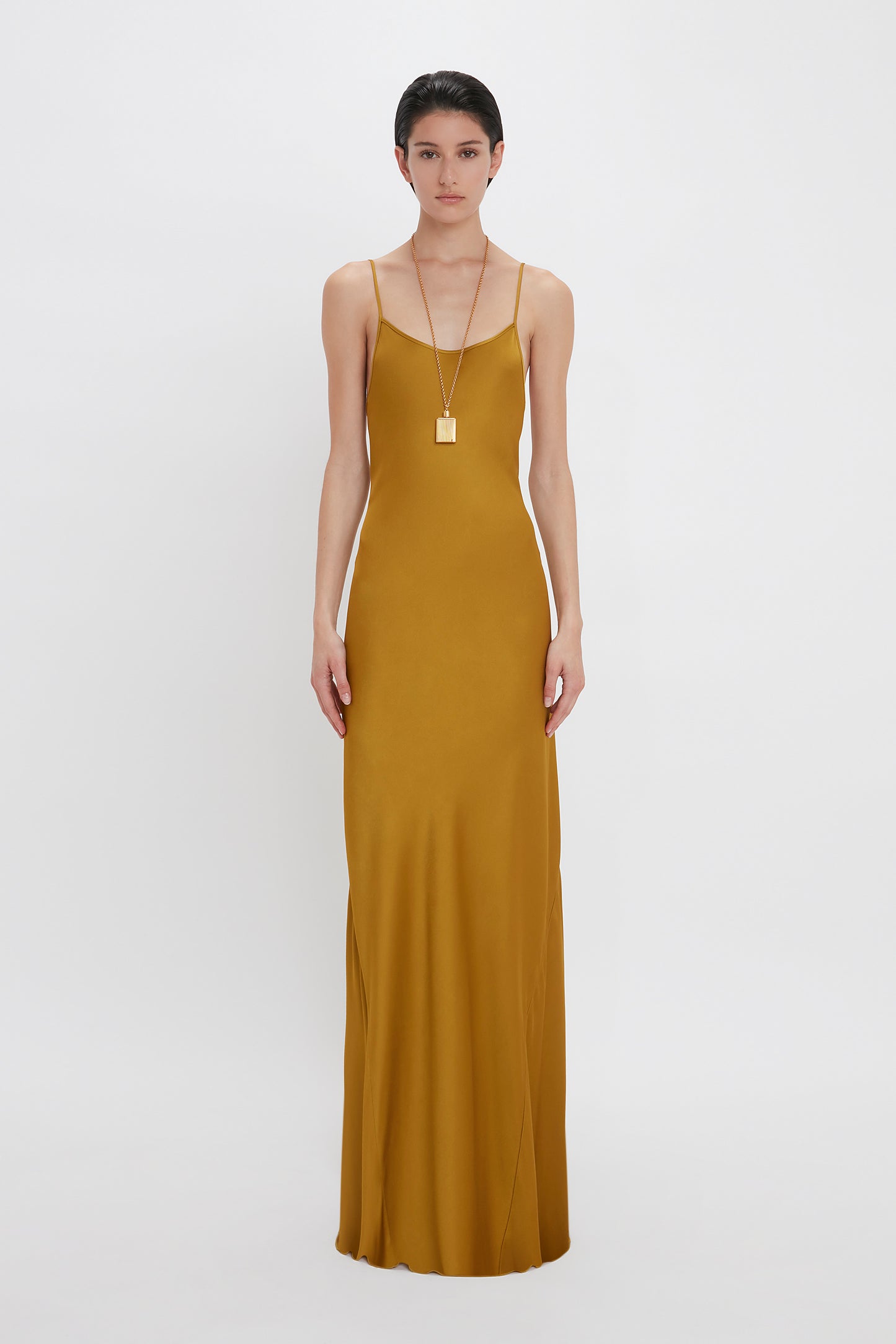 Low Back Cami Floor-Length Dress In Harvest Gold