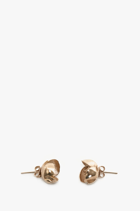 Exclusive Camellia Flower Stud Earrings In Gold