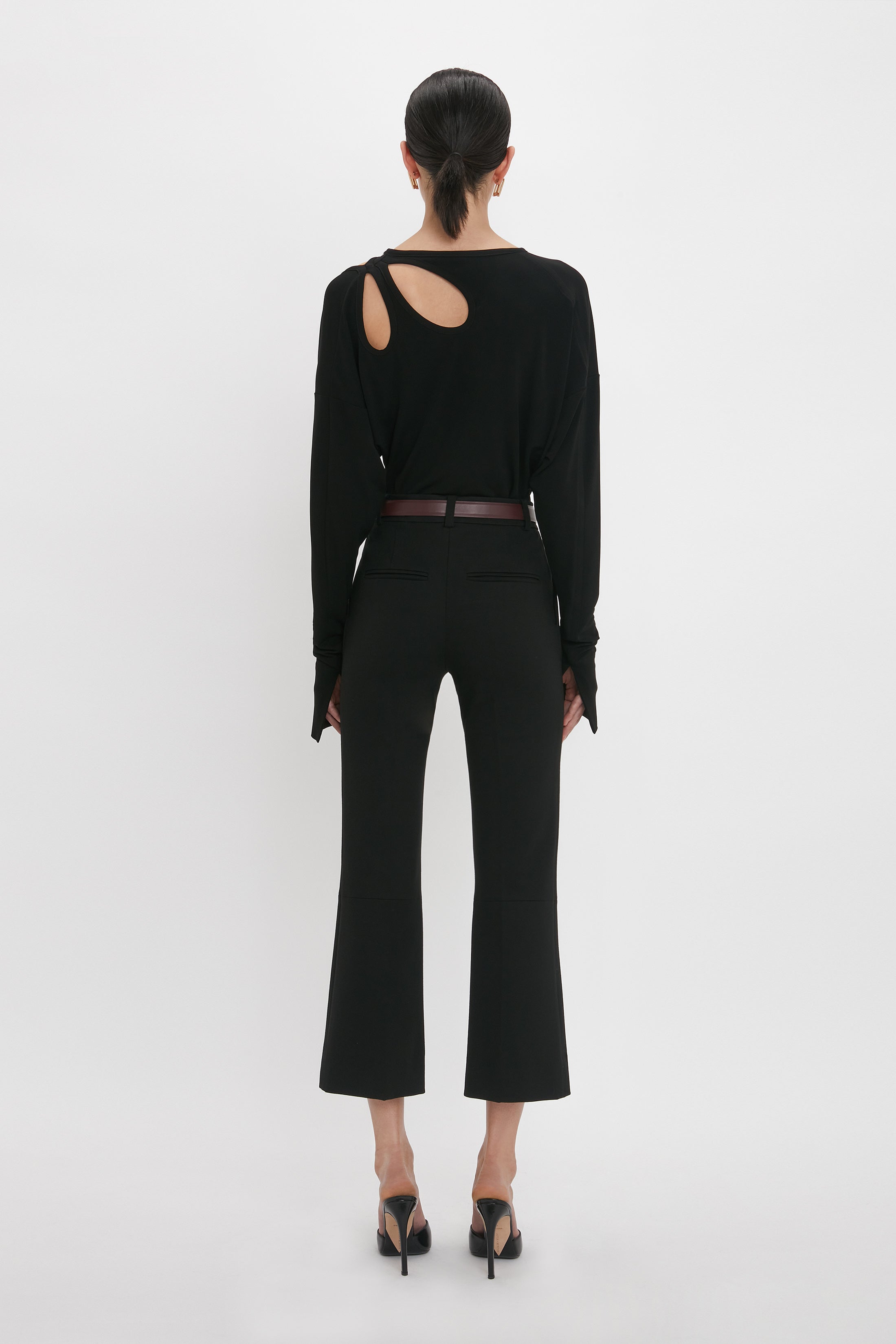 Victoria Beckham cut out detail black top RRP $547 NWT Size shops UK 12 US 8