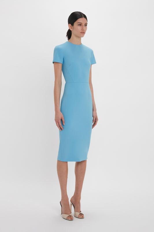 Exclusive Fitted T-Shirt Dress In Periwinkle Blue
