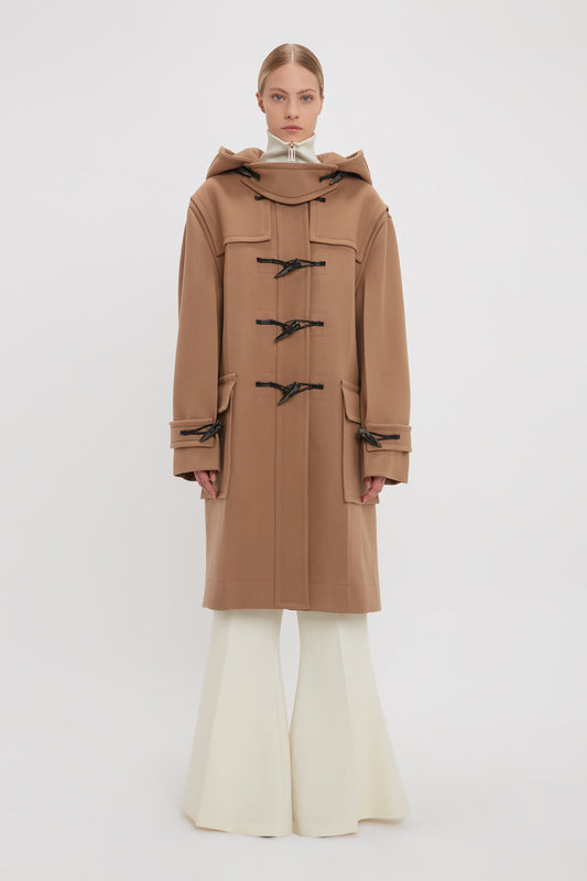 Oversized Duffle Coat In Camel