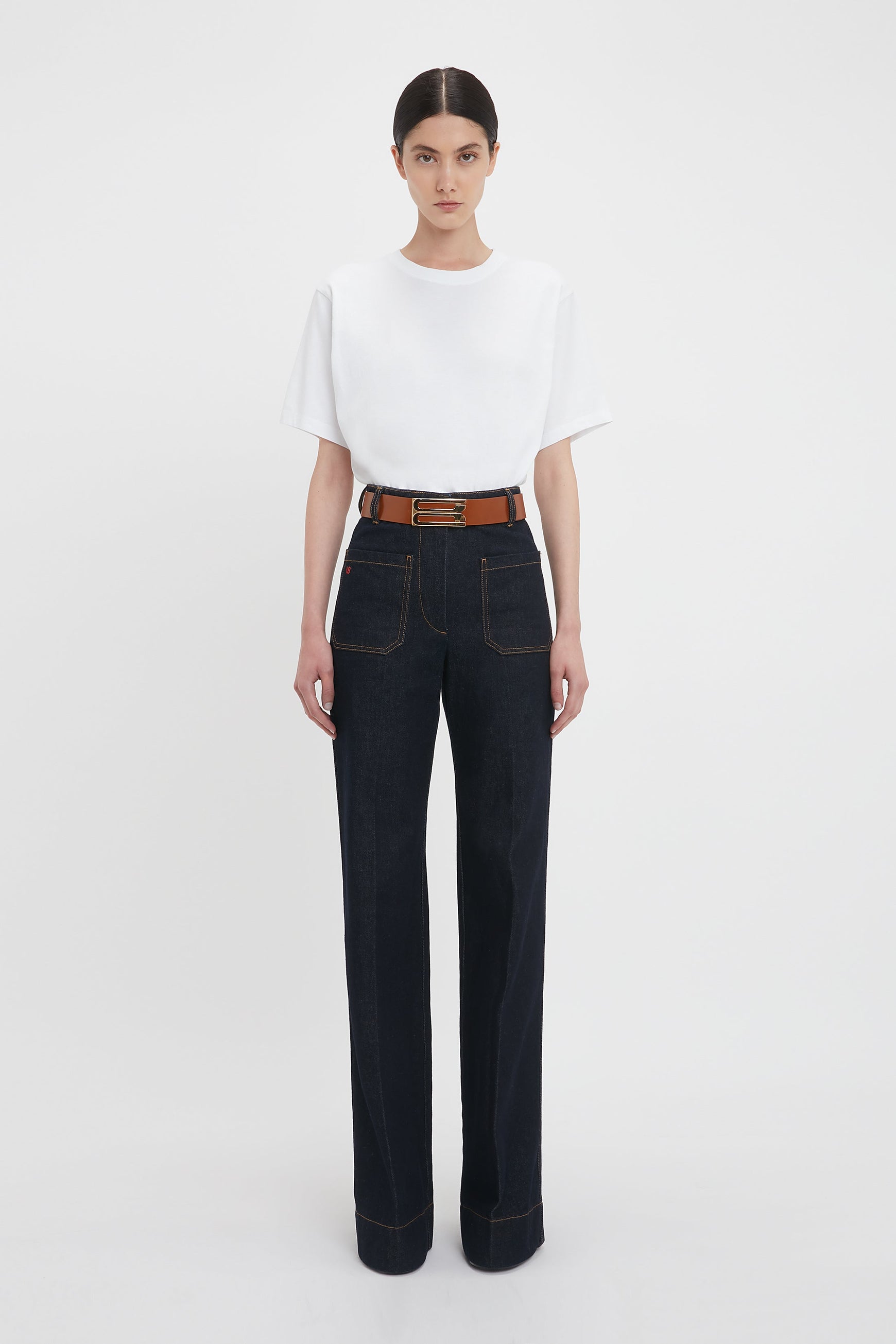 Alina High Waisted Jean In Dark Indigo Rinse