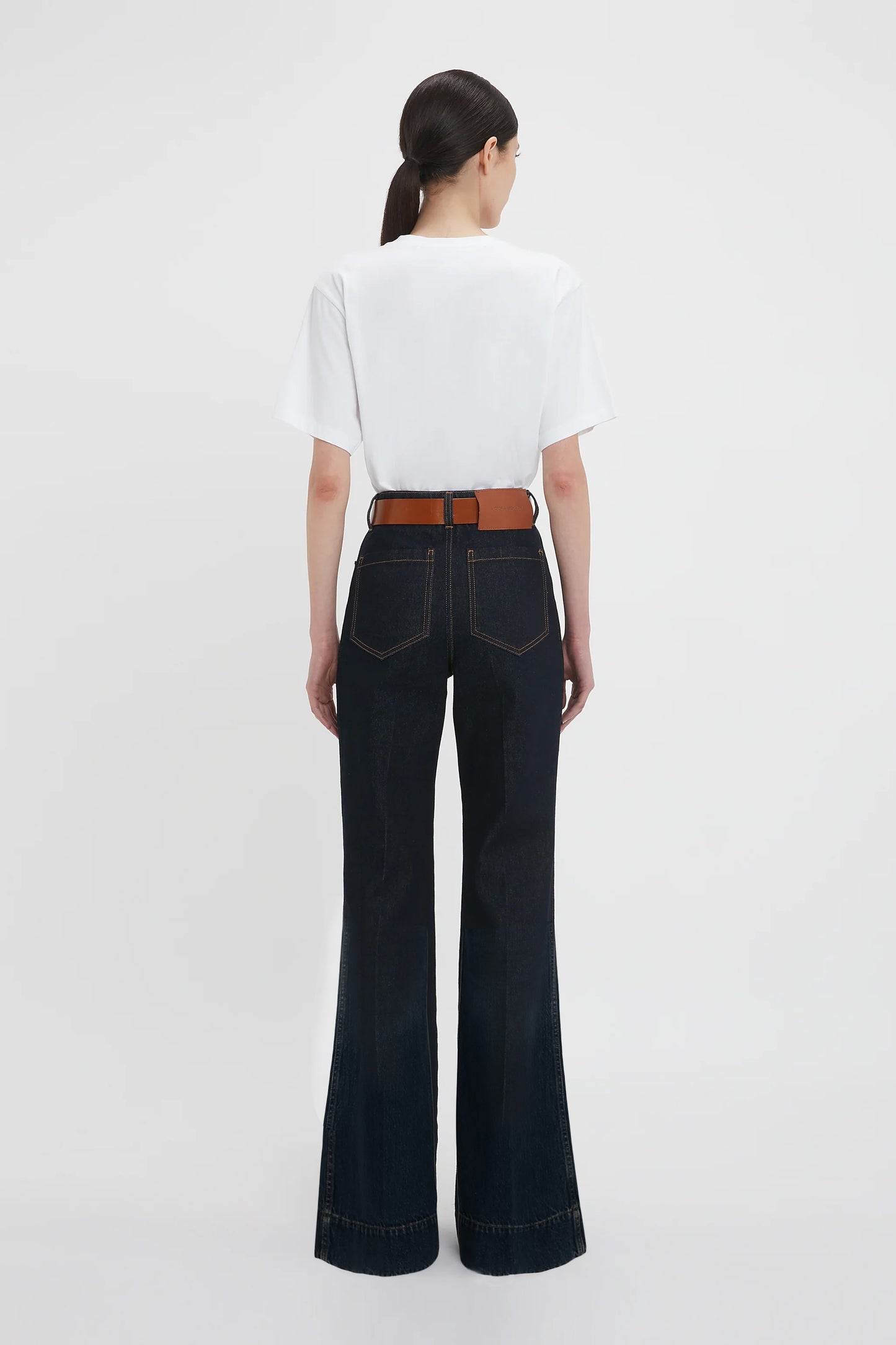 【Victoria Beckham】 Alina high-riseストレートパンツ Alina High Waisted Jean In Dark Indigo Rinse | Designer