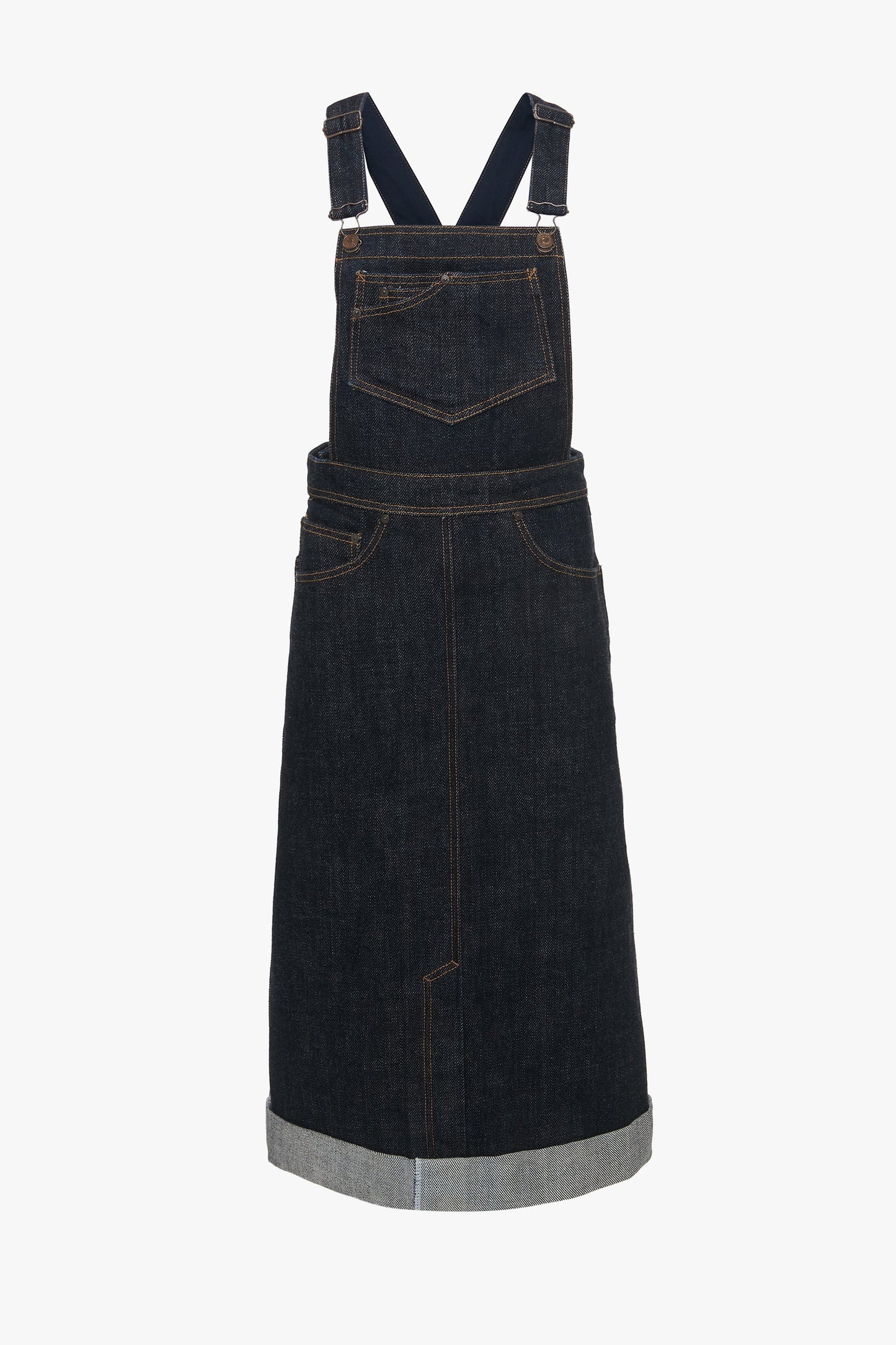 Overall Skirt In Dark Indigo Rinse