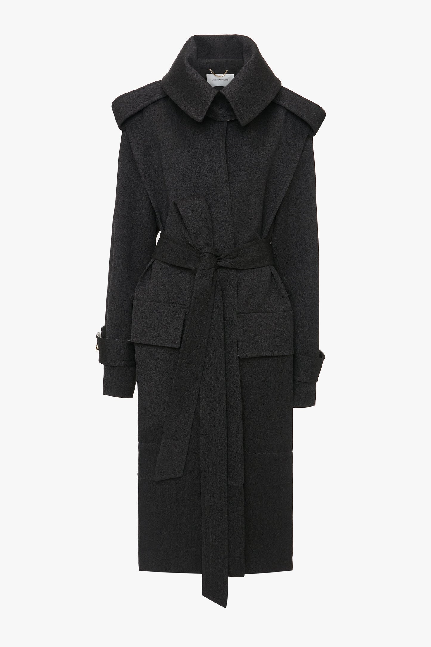 Black trench coat belt on sale