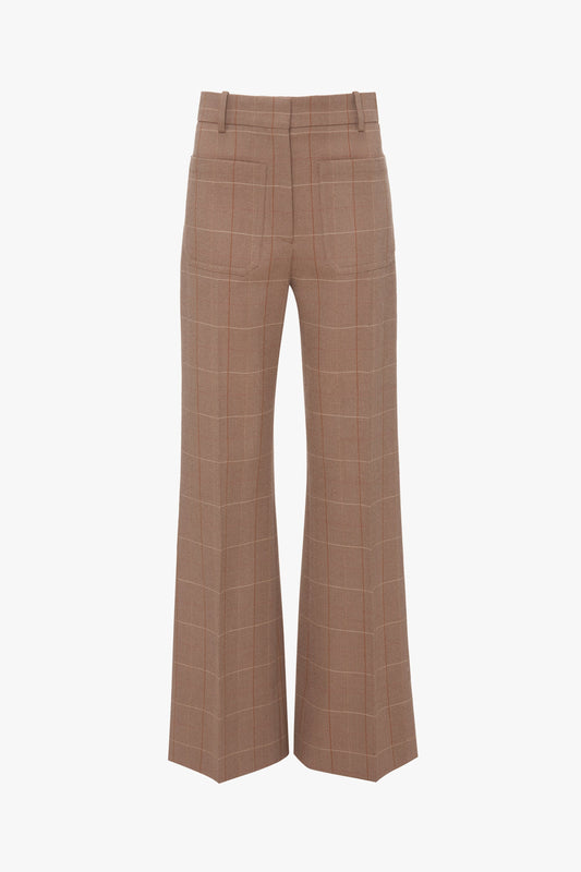 Alina Tailored Trouser In Camel-Multi Check