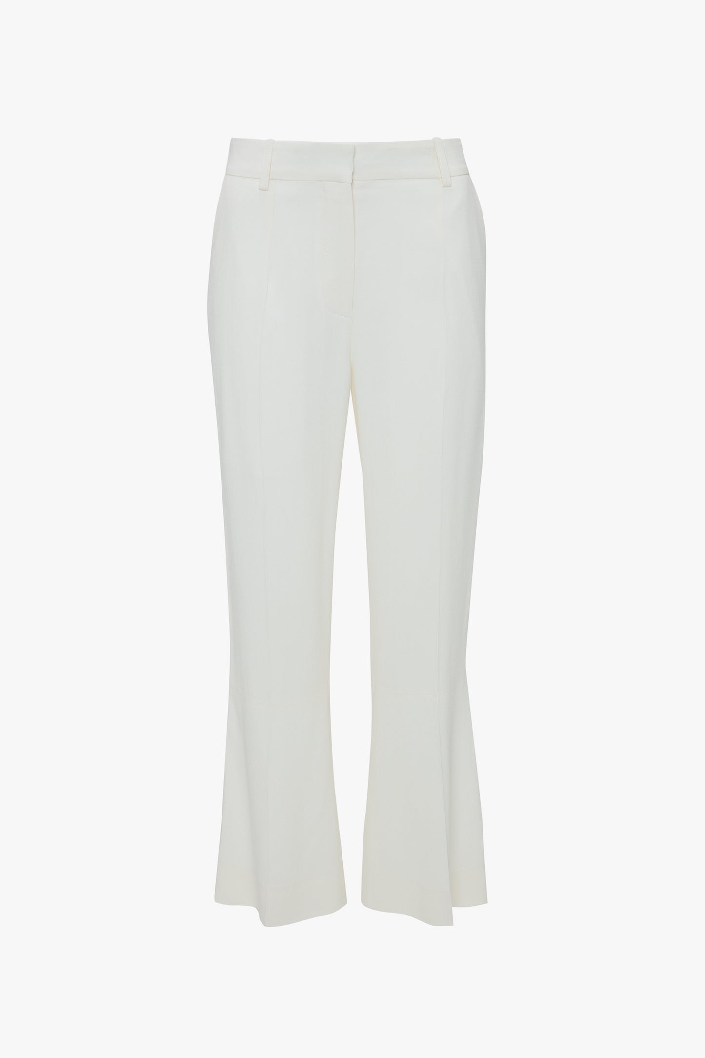 Exclusive Cropped Kick Cotton Trousers In Off White