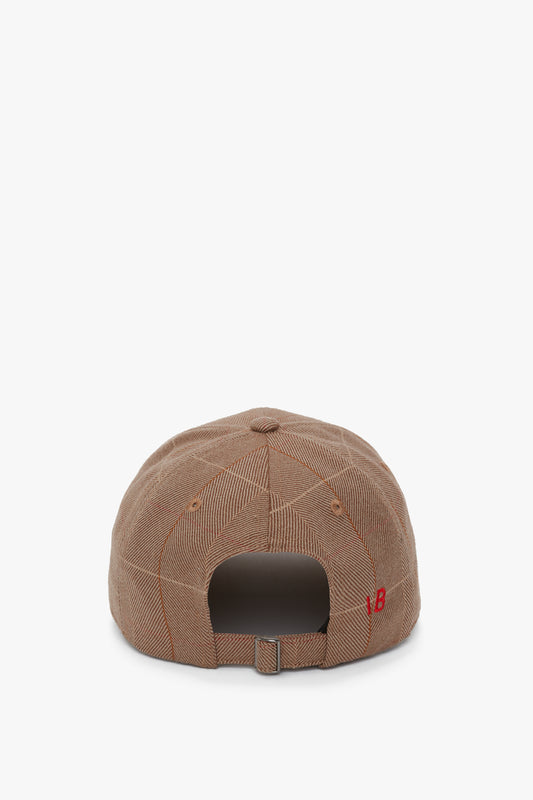 Exclusive Logo Cap In Camel-Multi Check