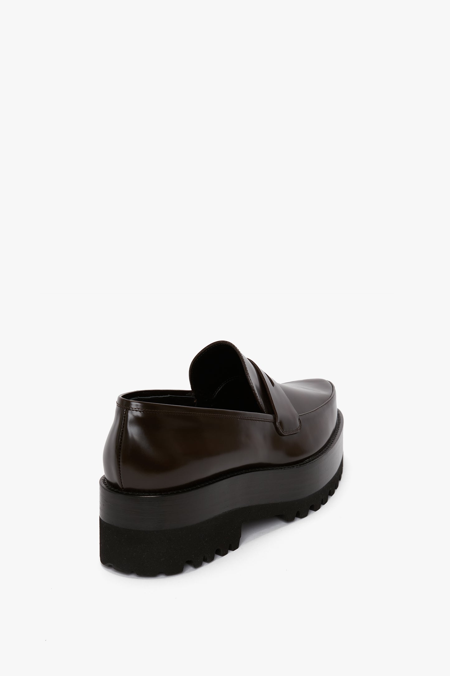 Flatform Loafer In Brown Leather