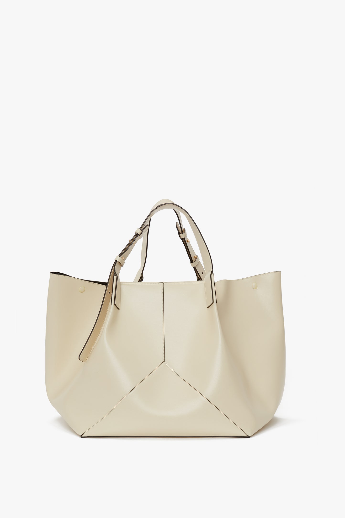 W11 Medium Tote Bag in Ivory Leather