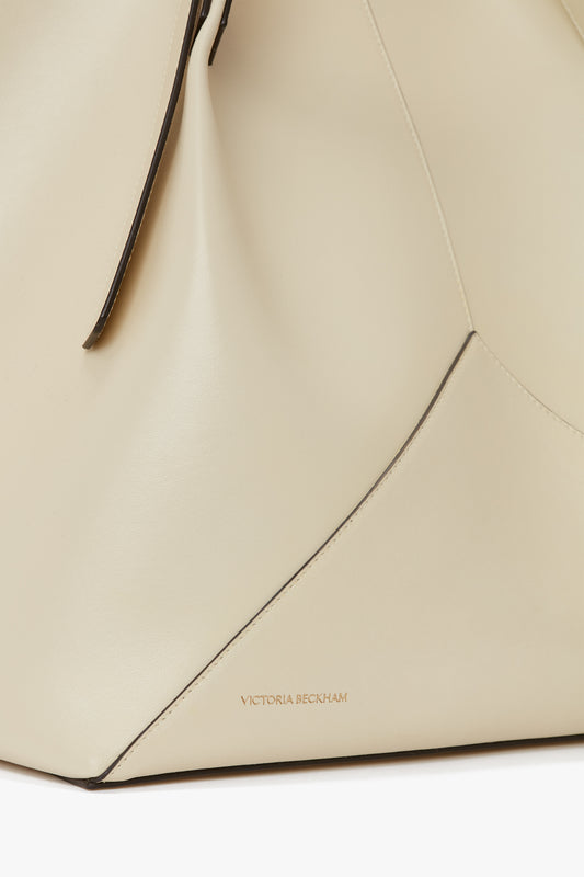 W11 Medium Tote Bag in Ivory Leather