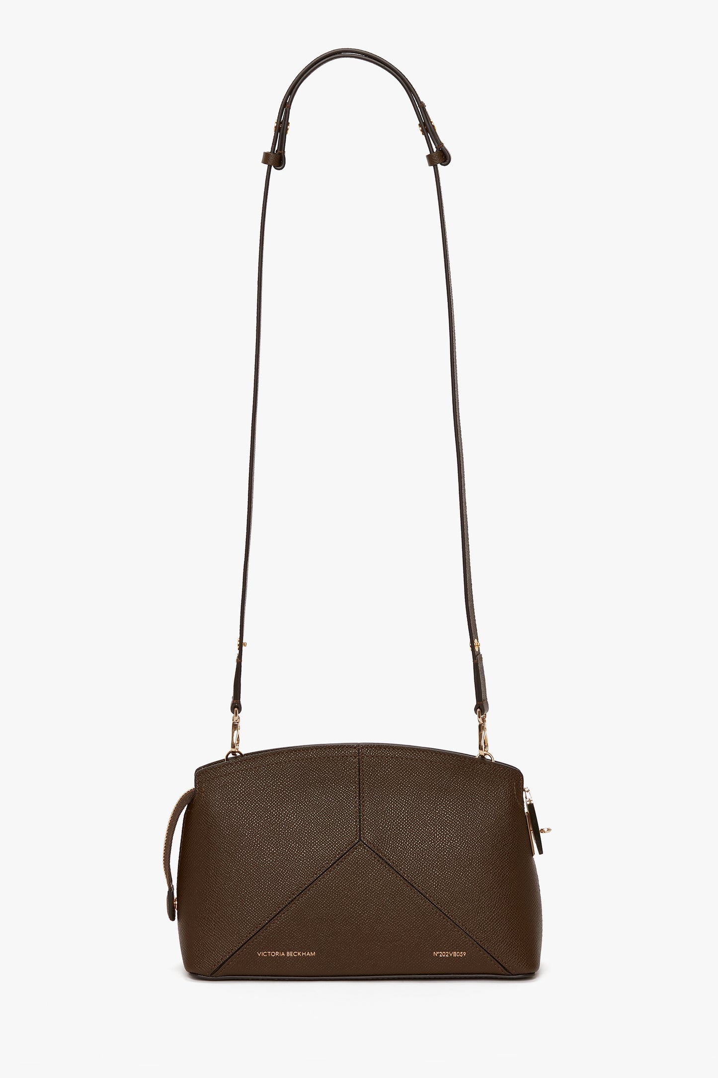 Victoria Crossbody Bag In Khaki Grained Leather