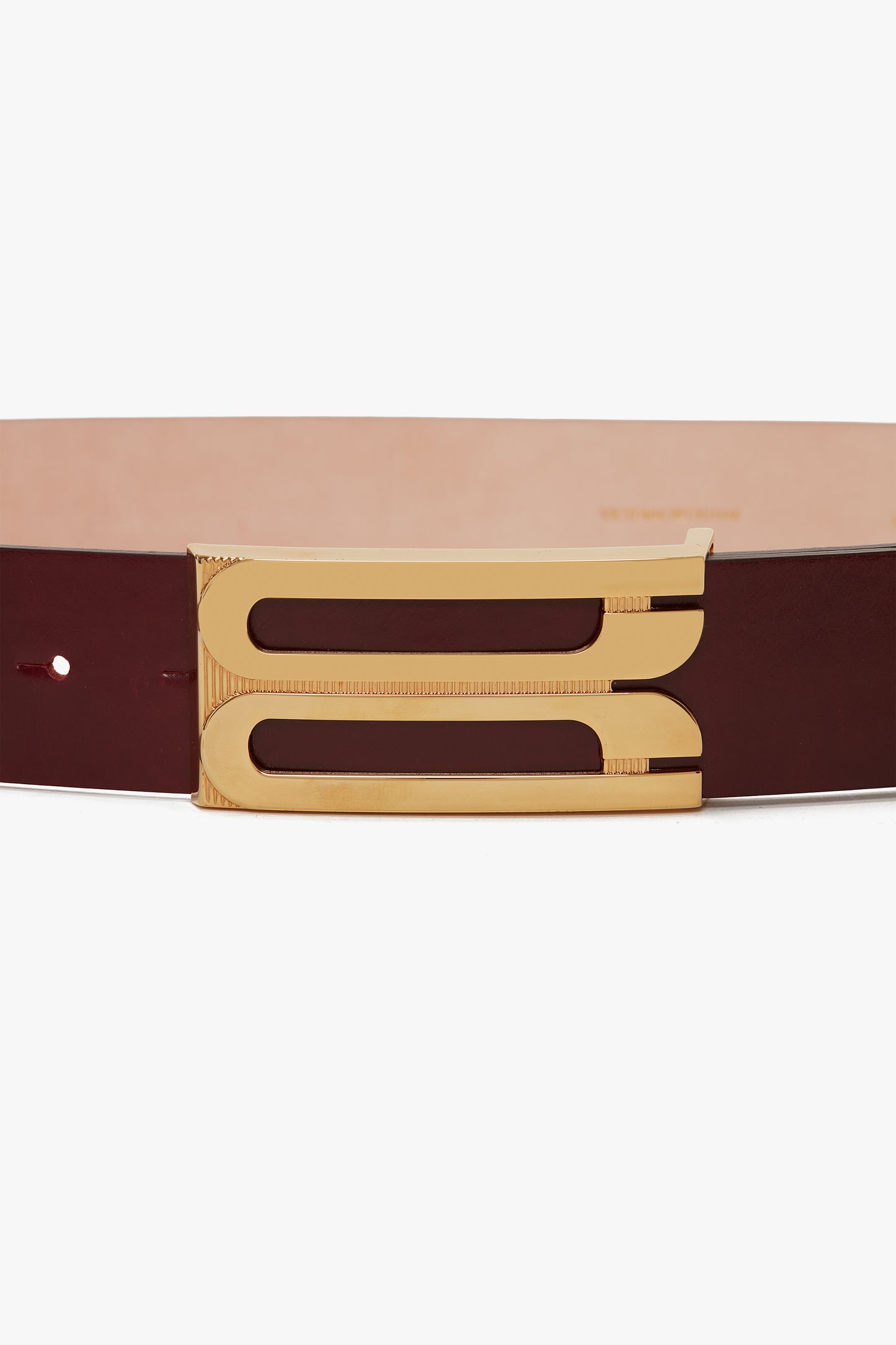 Jumbo Frame Belt In Burgundy Glossed Leather