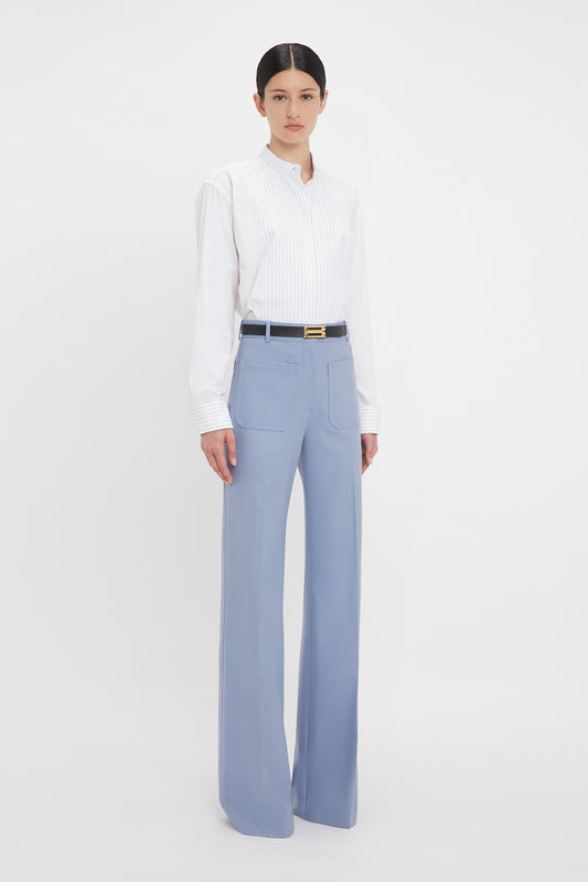 Alina High Waisted Trouser In Bluebell