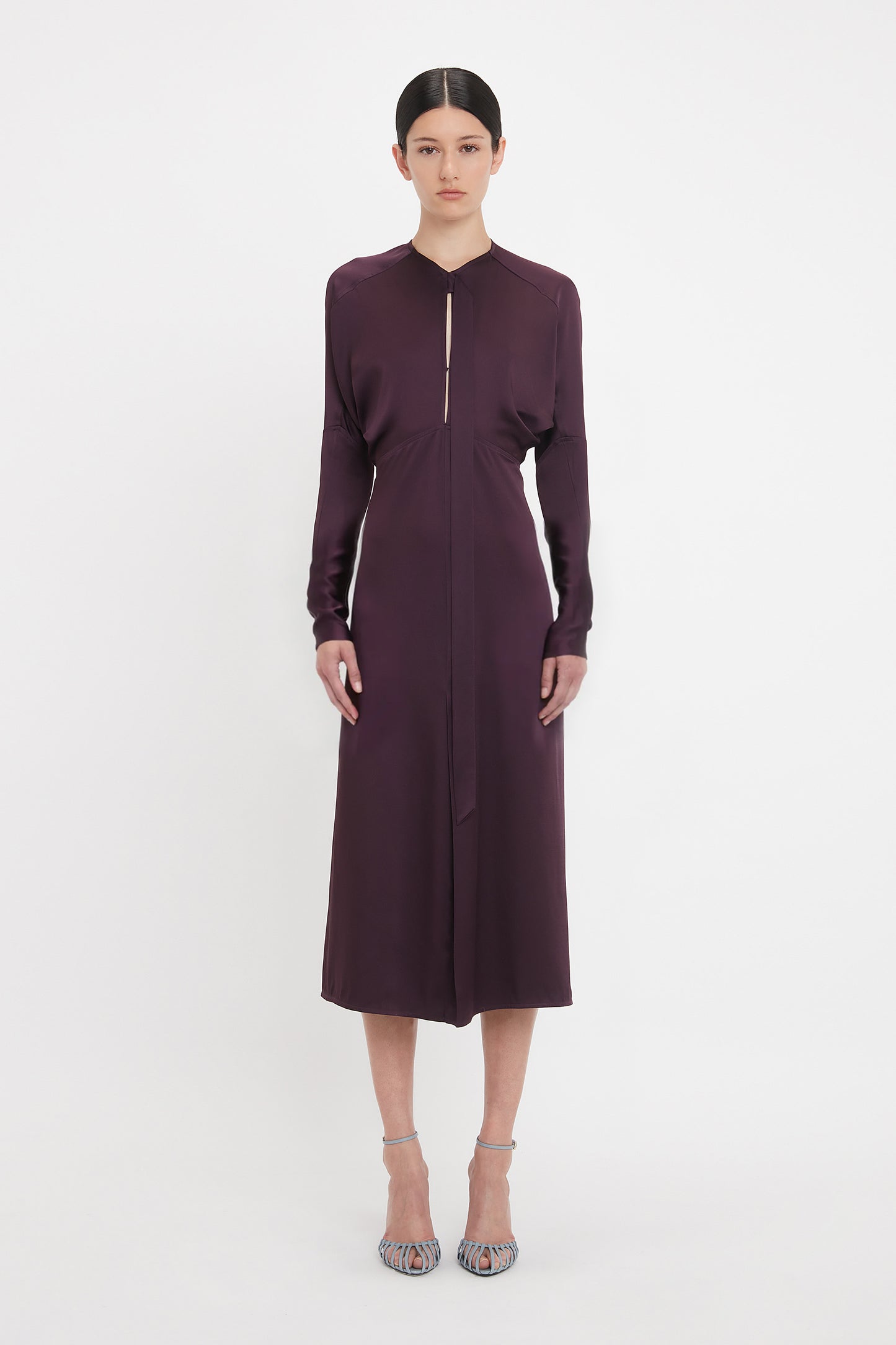 Keyhole Dolman Midi Dress In Fig