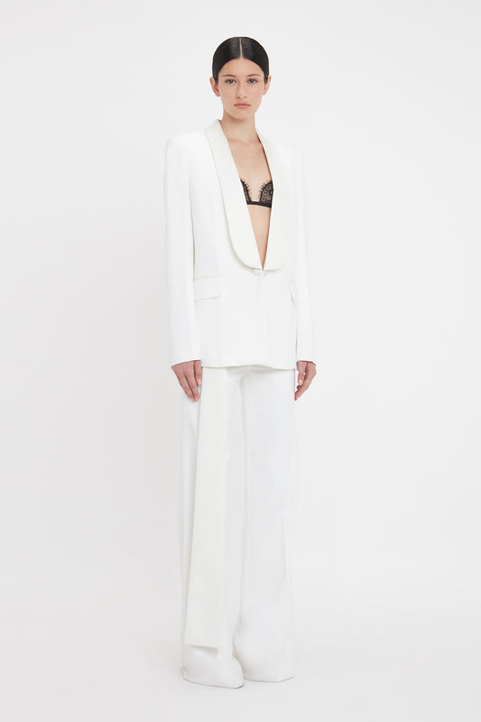 Shawl Collar Tux Jacket In Ivory