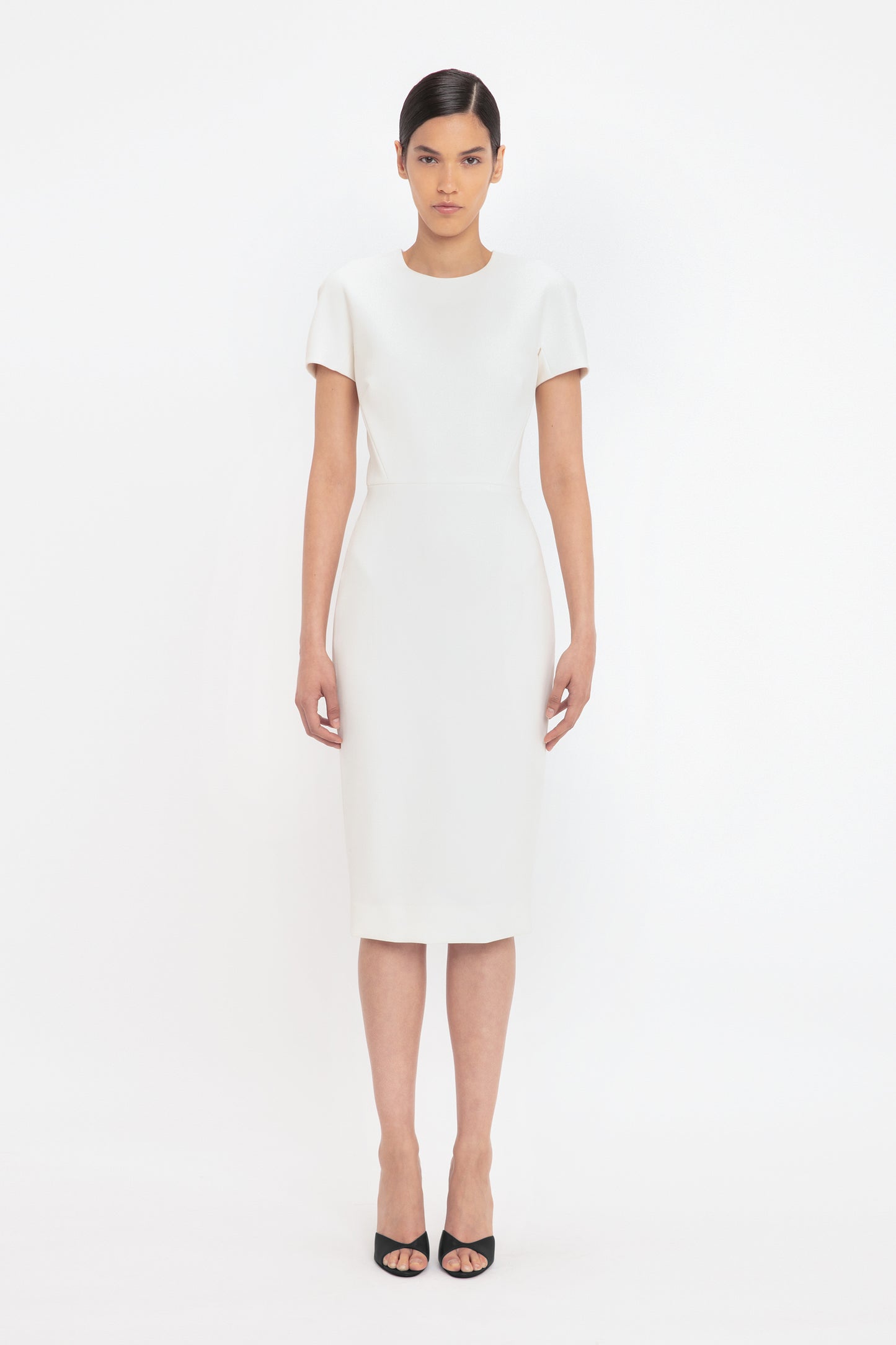 Fitted T-shirt Dress In Ivory