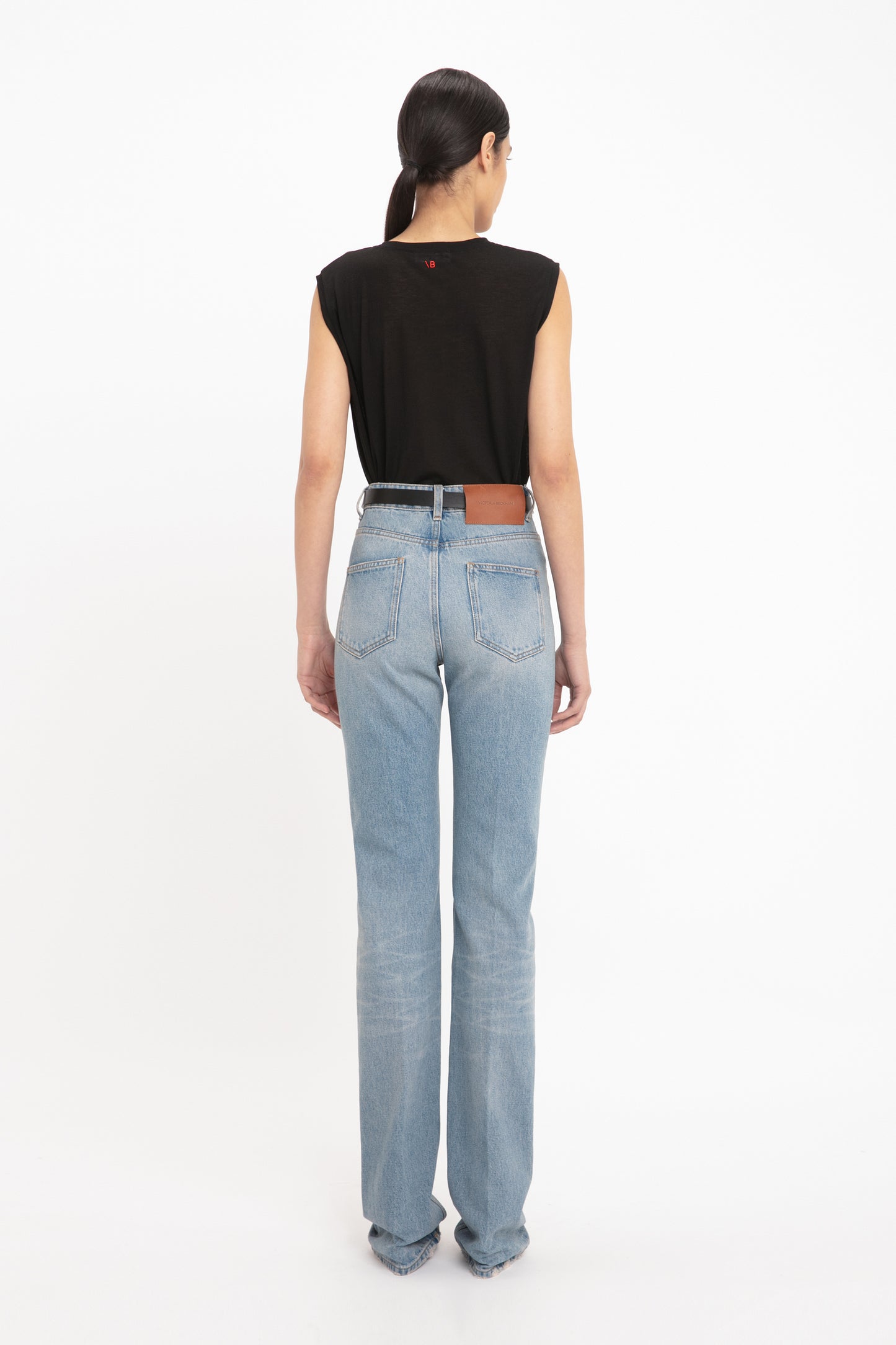 Julia High Waisted Jean In Pale Blue Wash