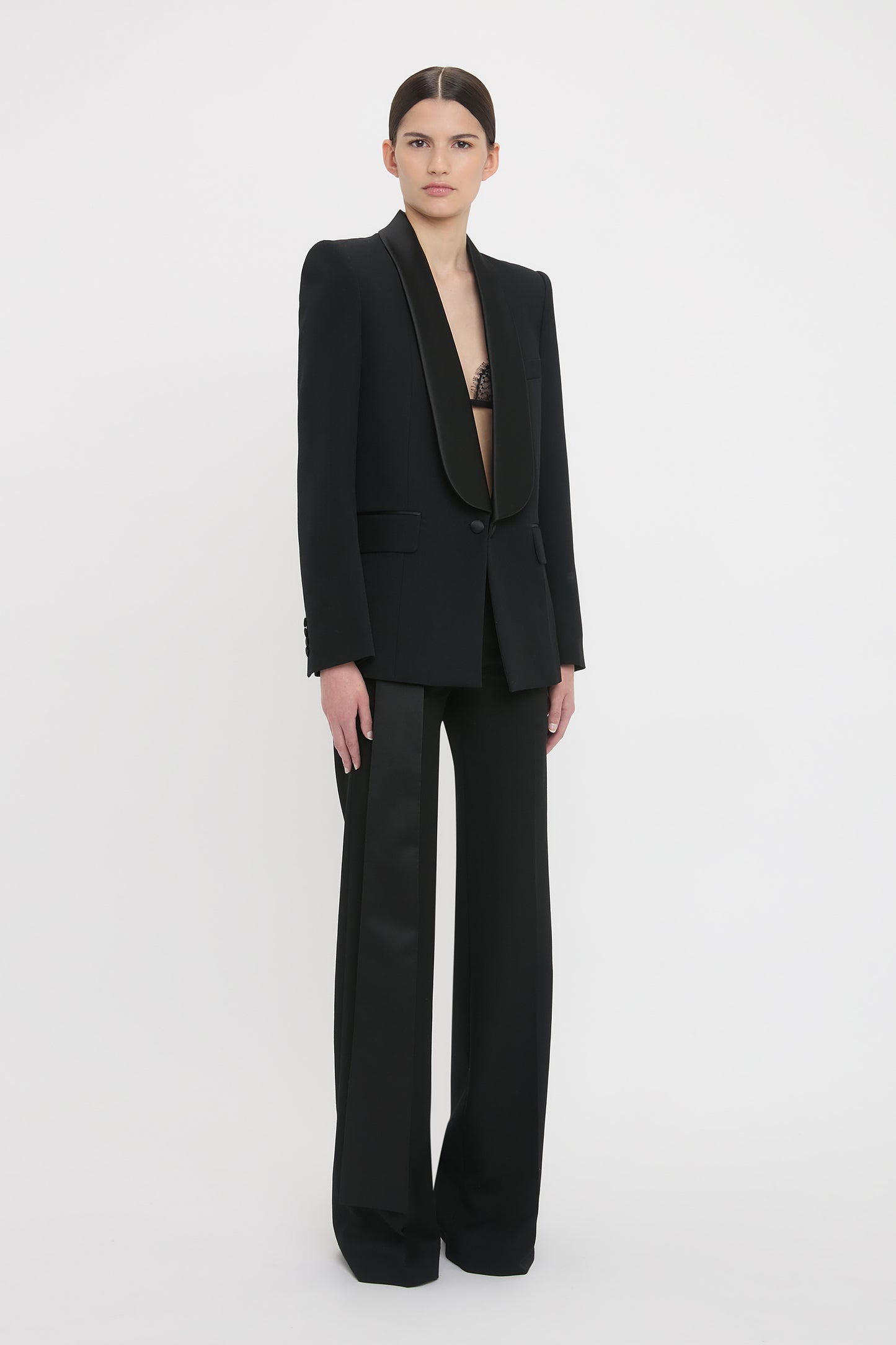 Shawl Collar Tuxedo Jacket In Black