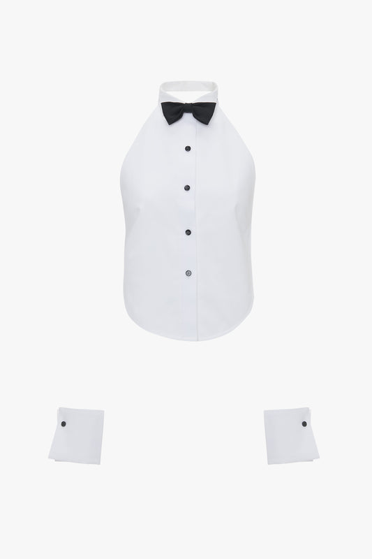 Tuxedo Bib In White