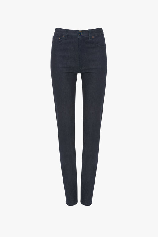 High Waisted Skinny Jean In Dark Indigo Raw