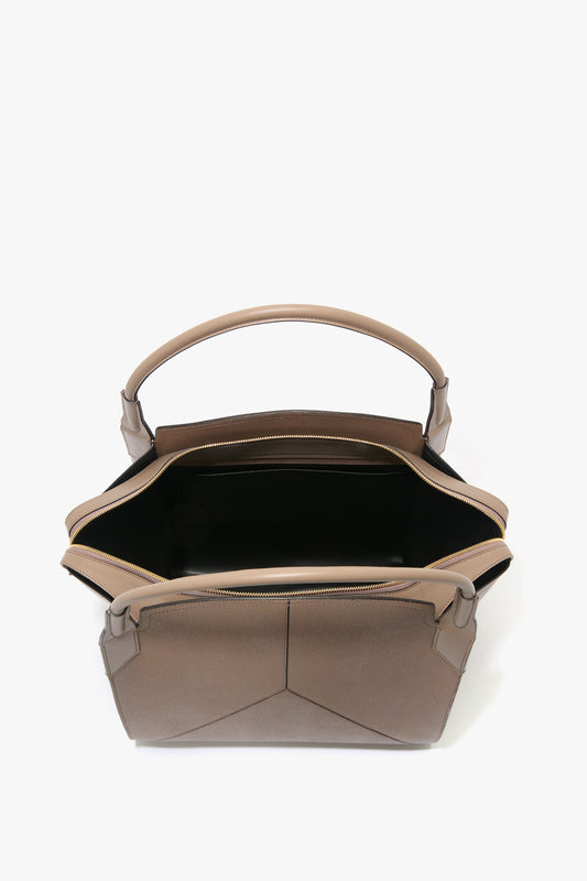 Victoria Bag In Dove Grey Grained Leather