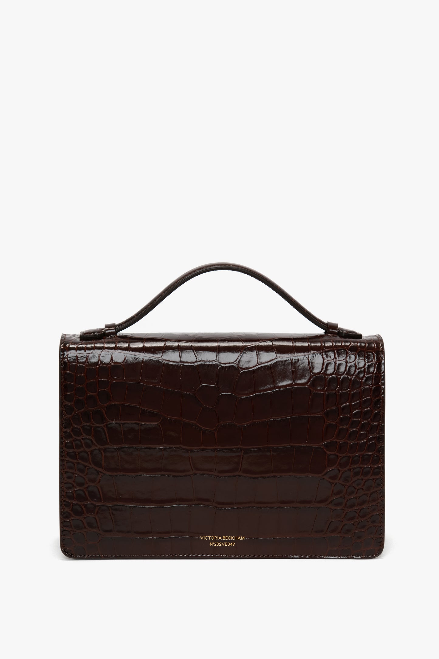 Dorian Bag In Dark Brown Croc Embossed Leather