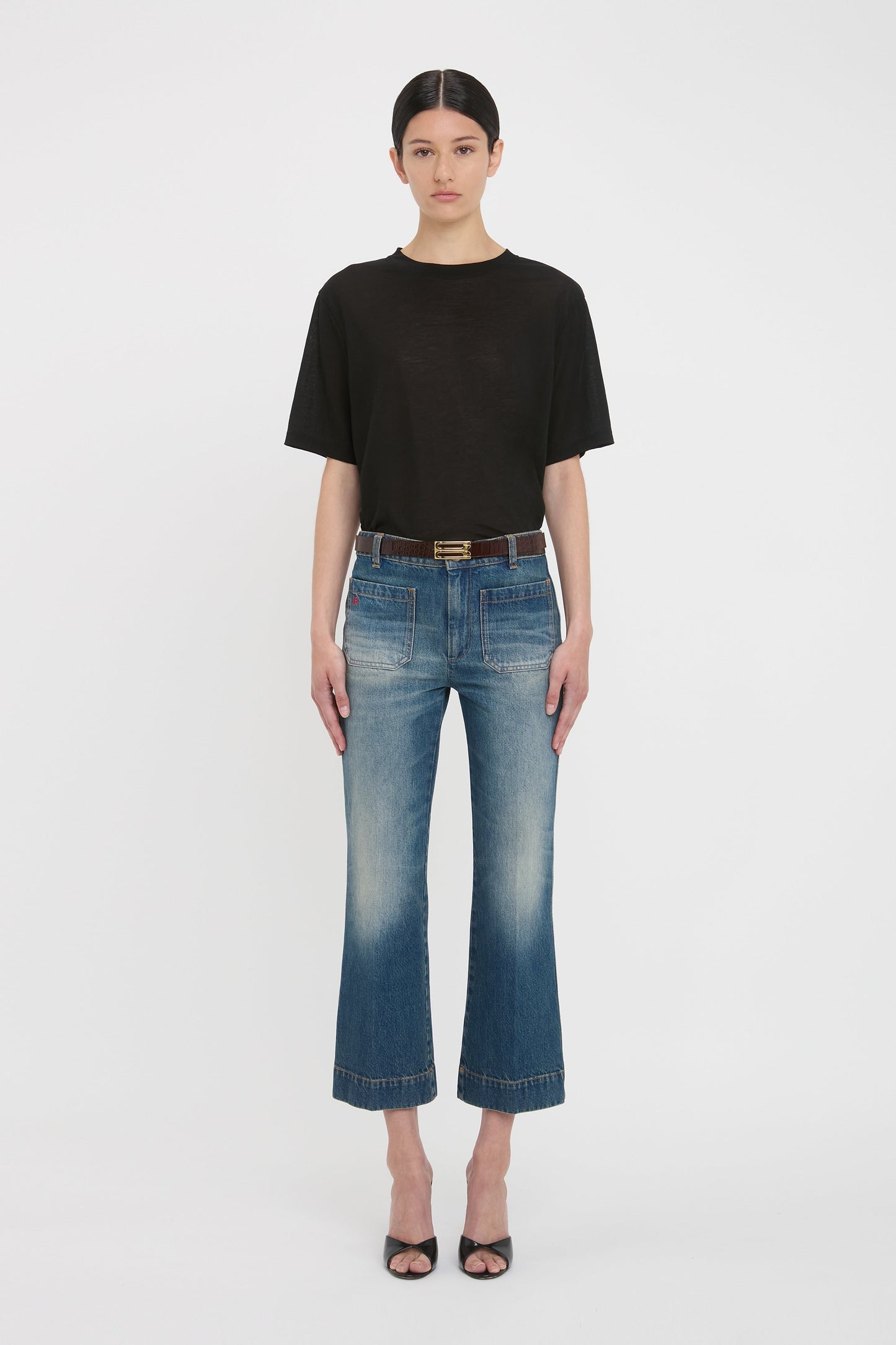 Classic Cotton Crepe T-Shirt In Black