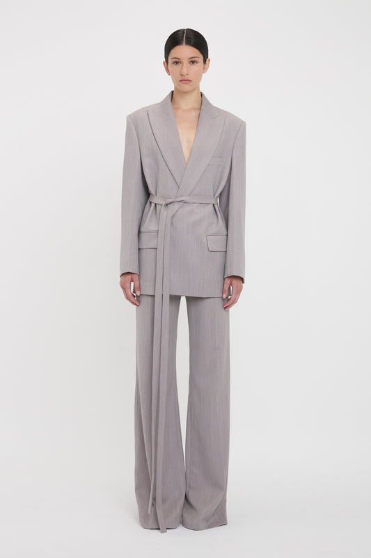 Tailored Belted Jacket In Quartz