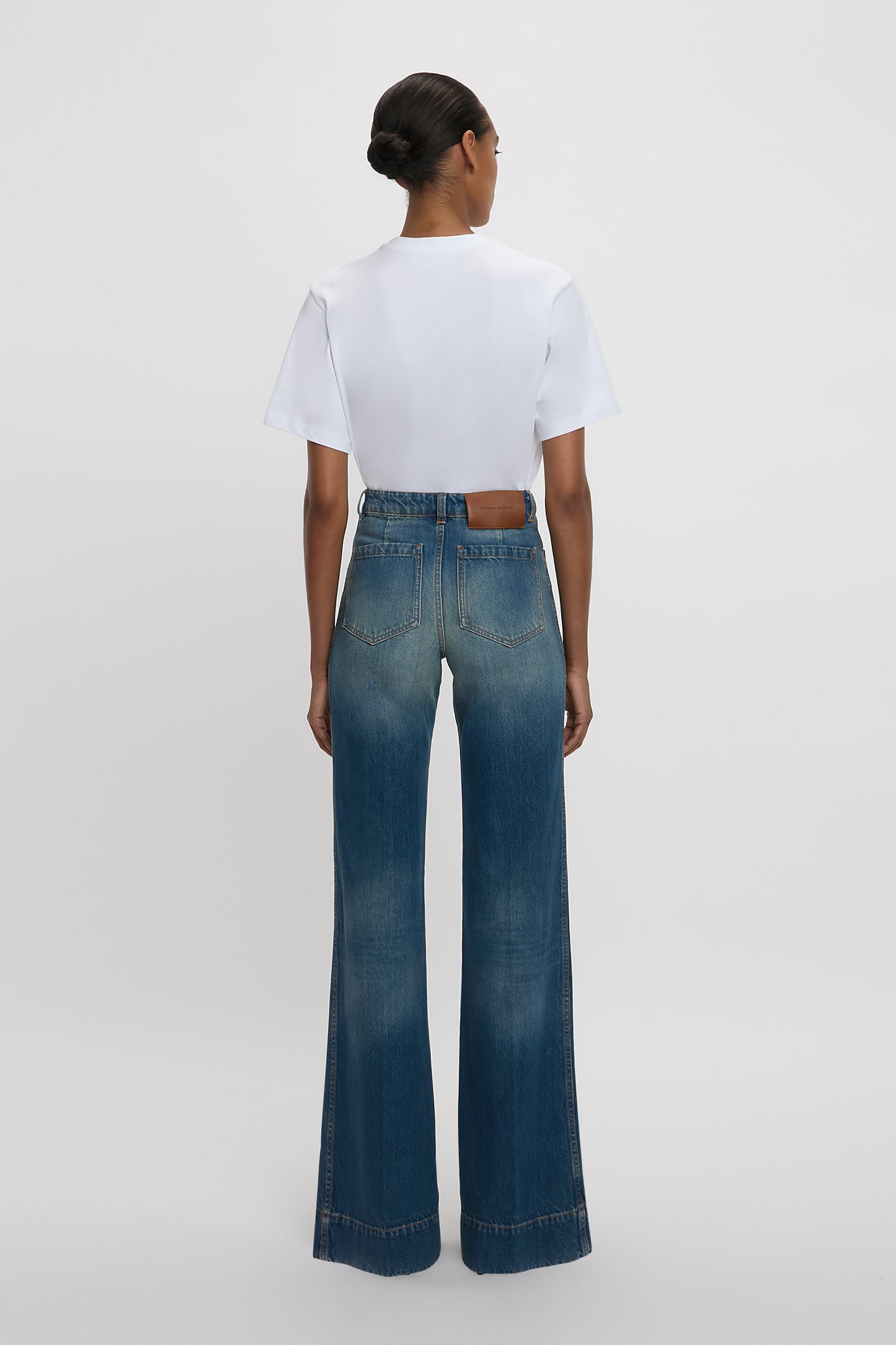Alina High Waisted Stretch Jean In Mid Blue