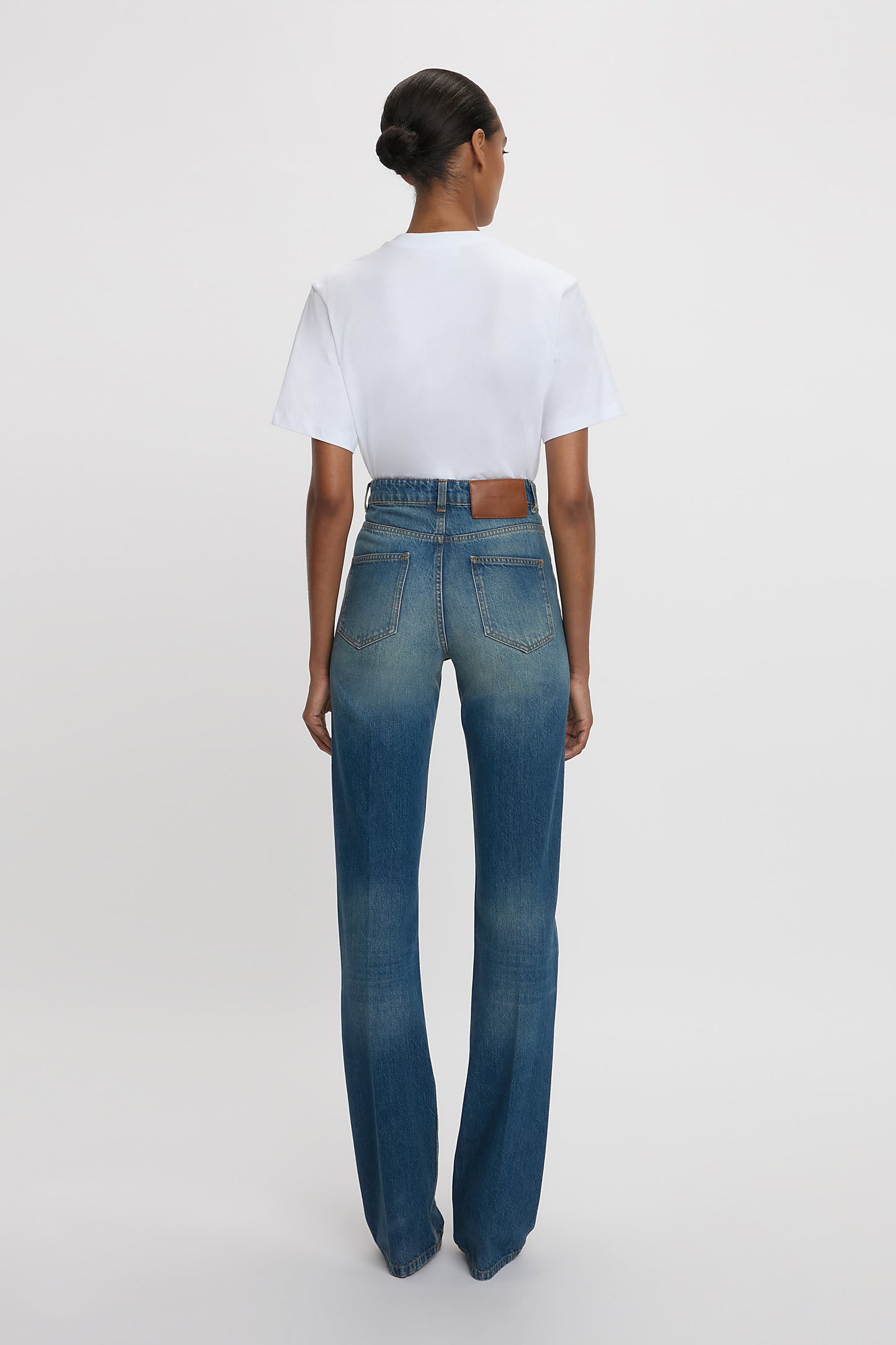 Julia High Waisted Jean In Mid Blue