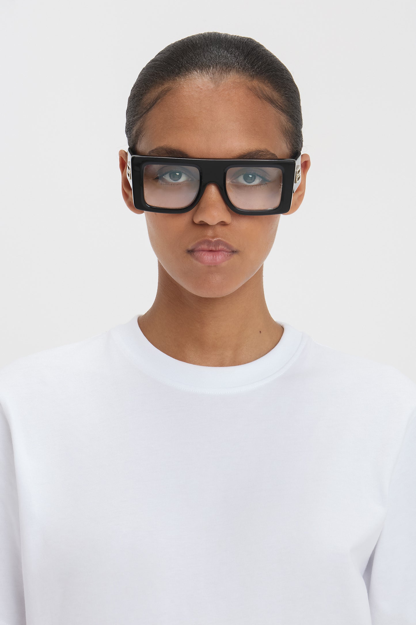 Oversized Flat Top Opticals In Black