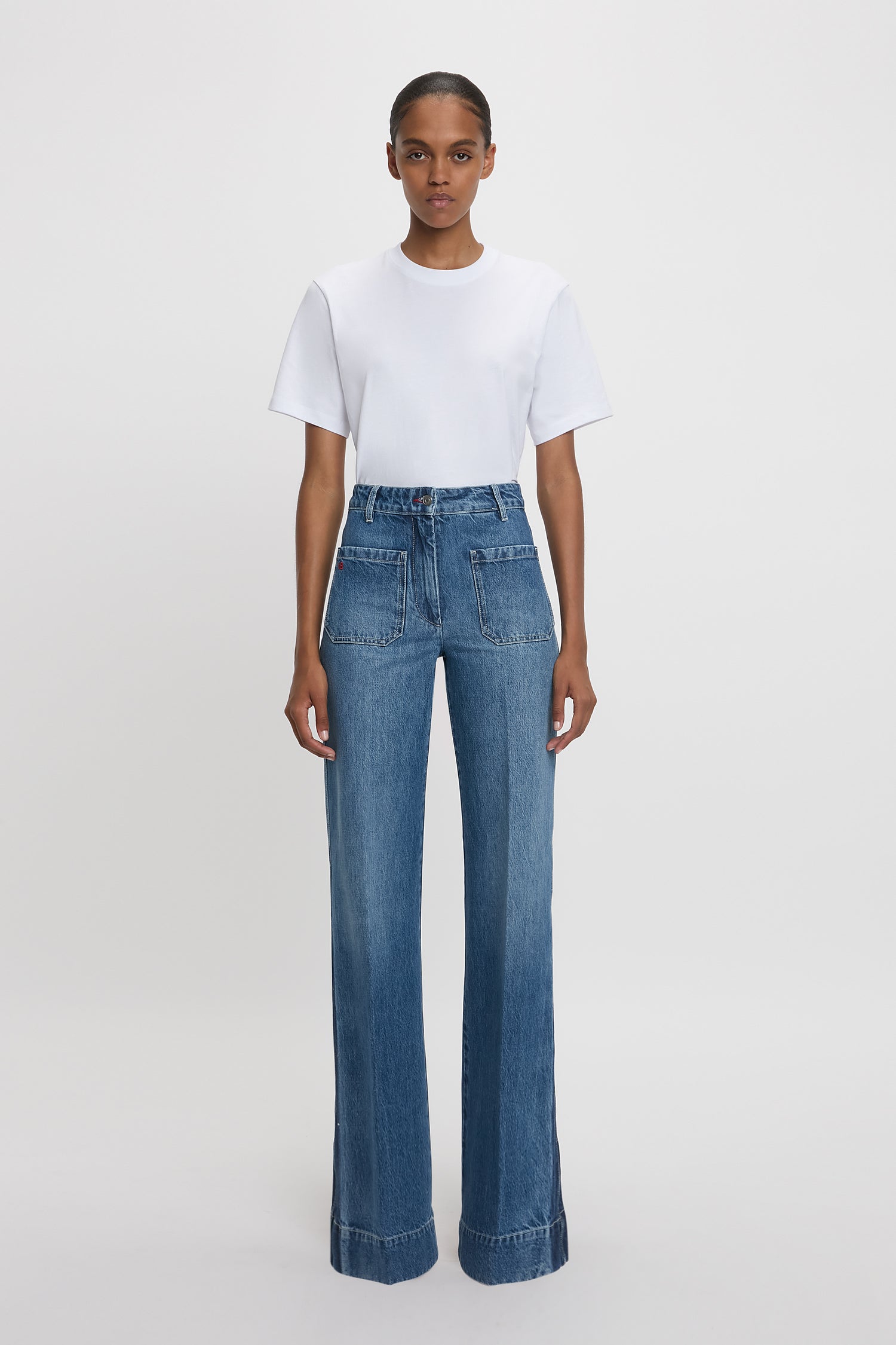 Alina High Waisted Jean In Shadow Wash – Victoria Beckham Inc