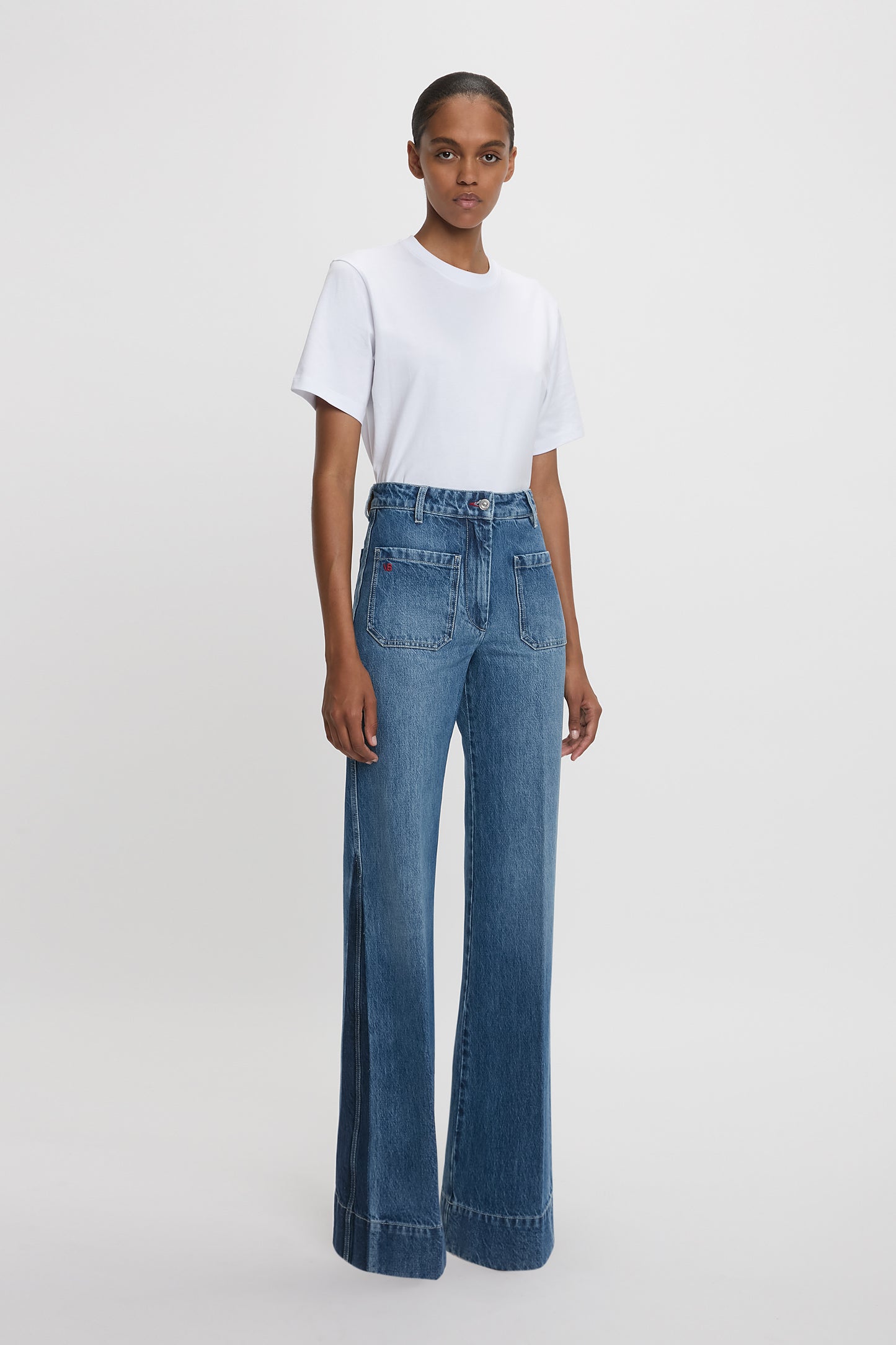 Alina High Waisted Jean In Shadow Wash – Victoria Beckham Inc