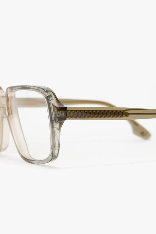 Oversized Square Opticals In Vintage Shaded Grey