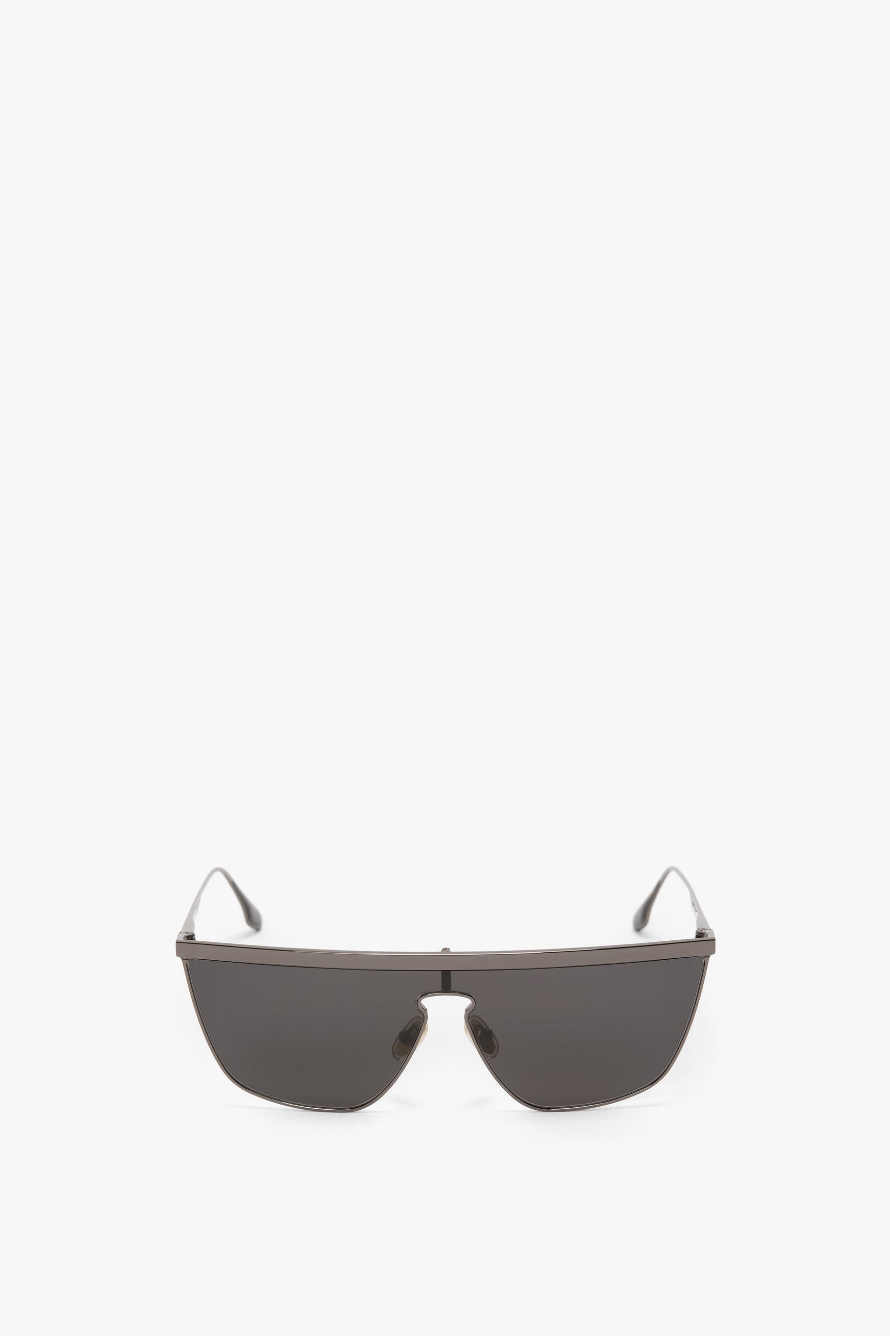 Geometric Visor Sunglasses In Dark Ruthenium-Grey