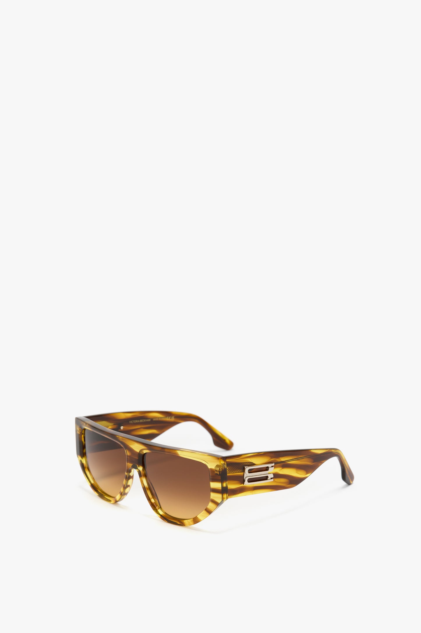 B Frame Logo Sunglasses In Striped Tobacco