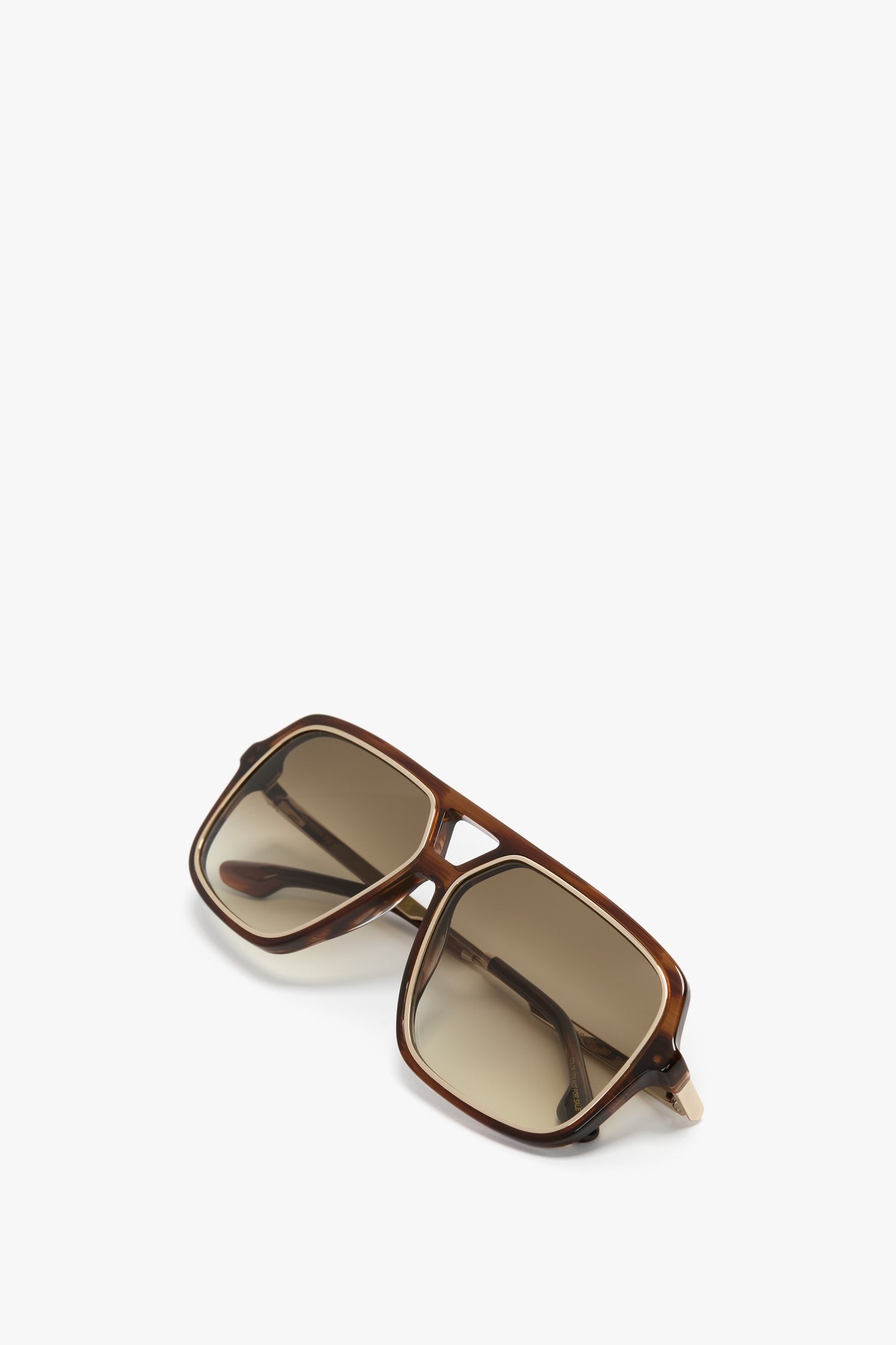 Double Bridge Aviator Sunglasses In Brown Horn