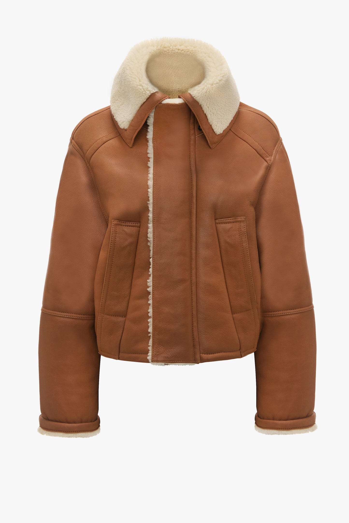 Cream shearling jacket best sale