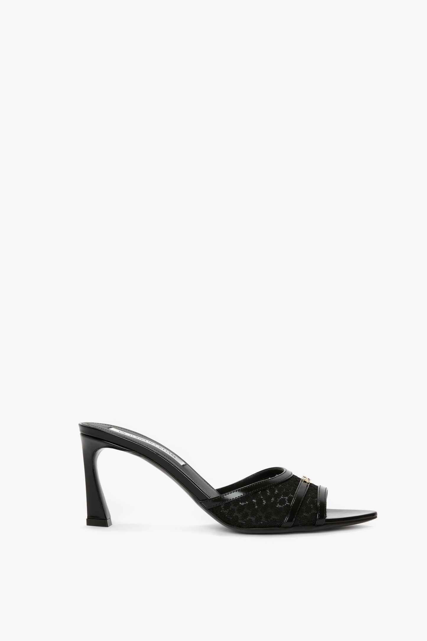 Mesh Open Toe Mule In Black