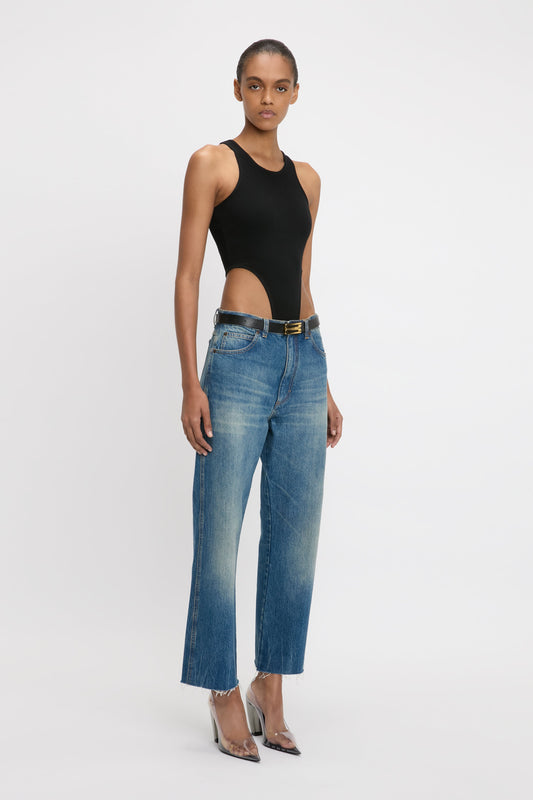 【Victoria Beckham】ストライプ high-riseストレートパンツ VICTORIA BECKHAM High-rise straight-leg jeans | THE OUTNET