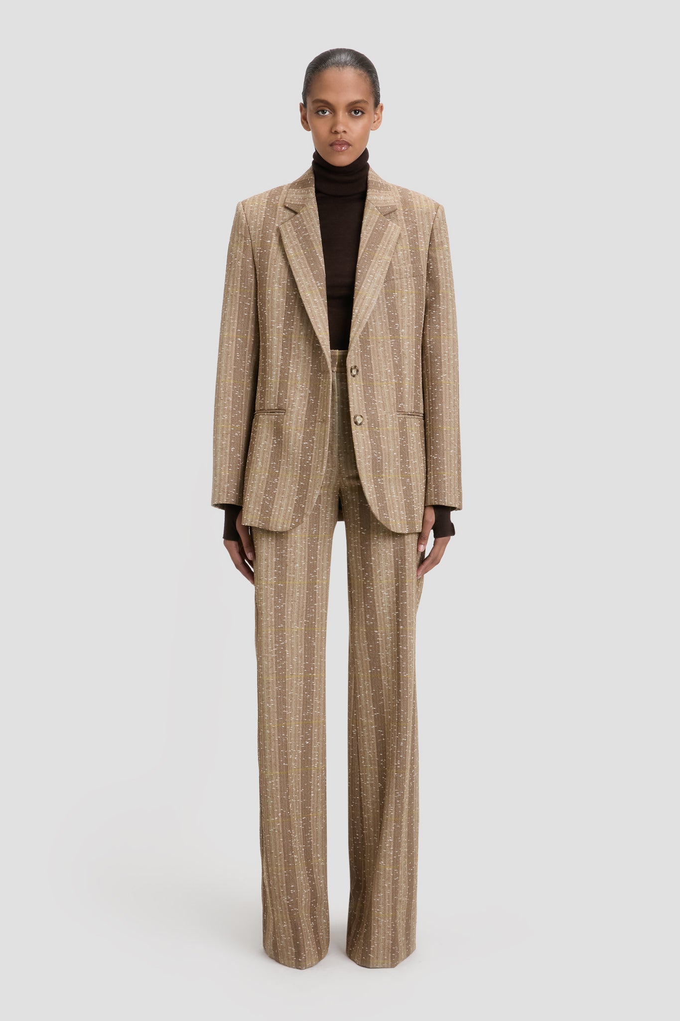 【Victoria Beckham】シングル-breastedバージンウールブレザー Victoria Beckham - ウールブレンドシングルブレストブレザー を