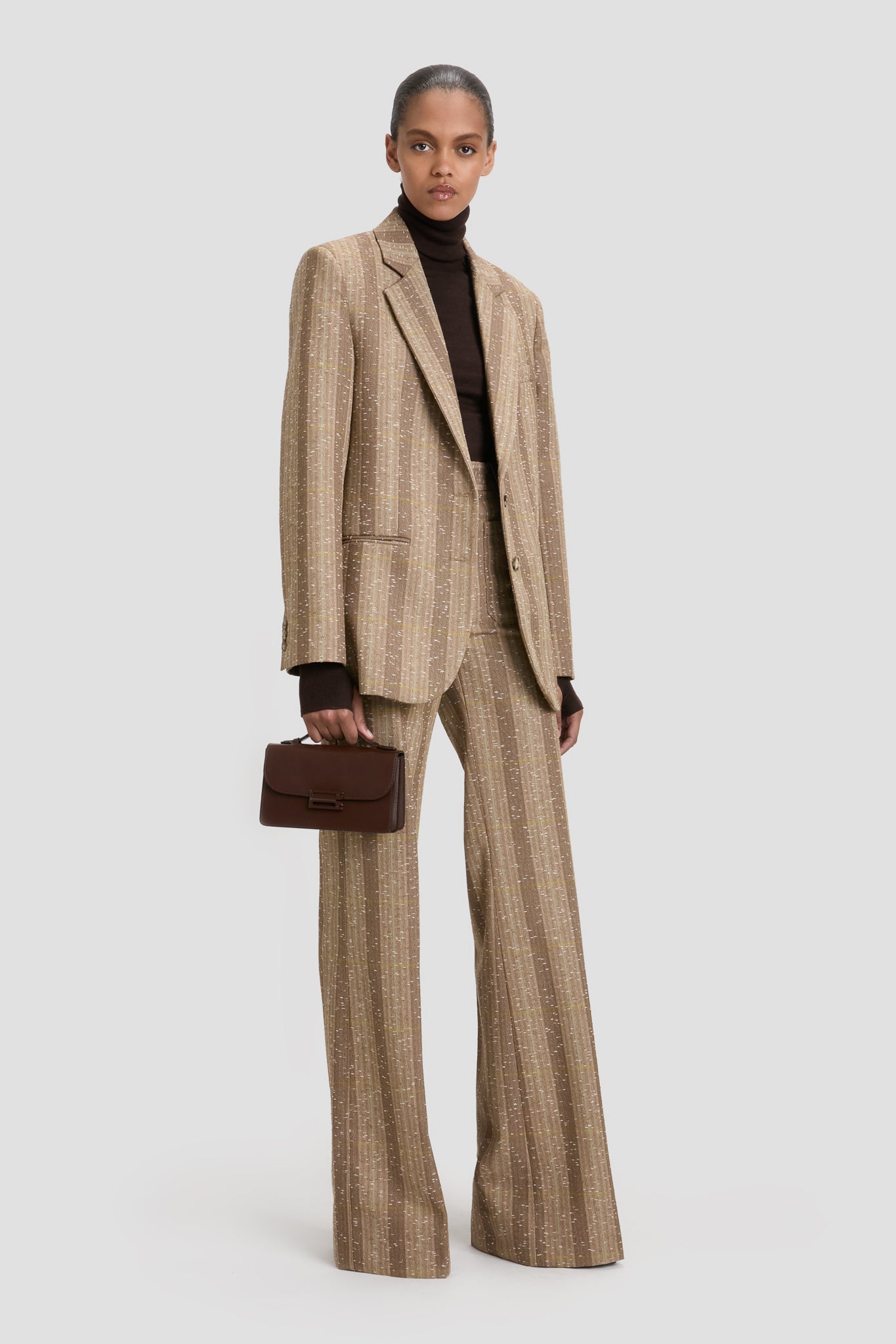 Classic Tailored Jacket In Beige-Pistachio Check