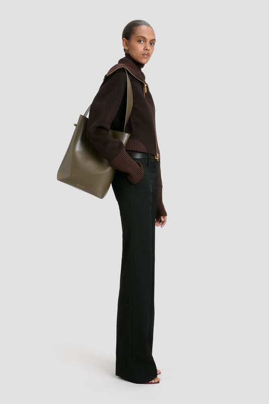 Double Faced Bomber Jacket In Dark Chocolate