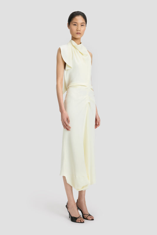 Backless Midi Dress In Vanilla
