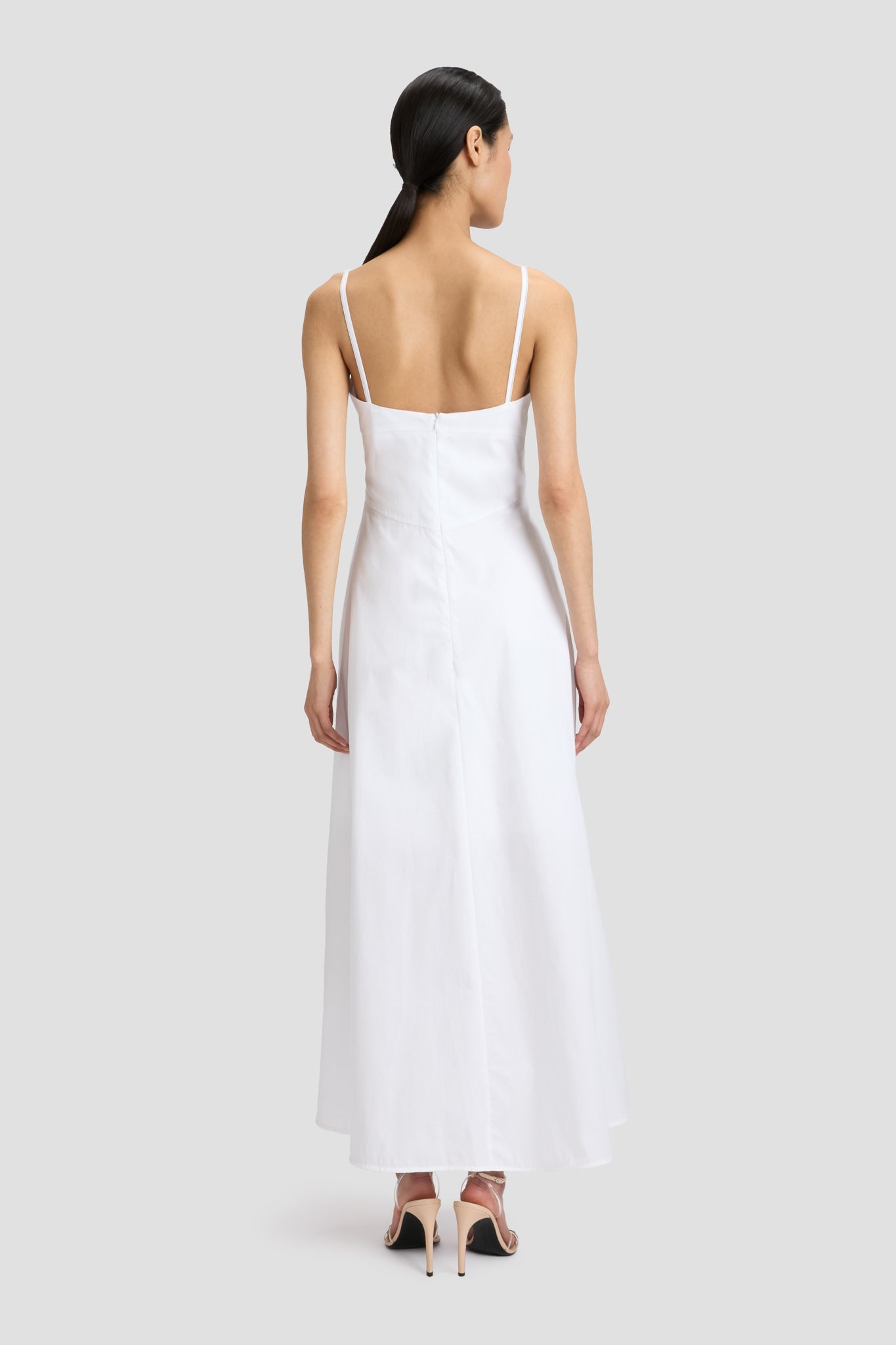 Cami Fit And Flare Midi Dress In White