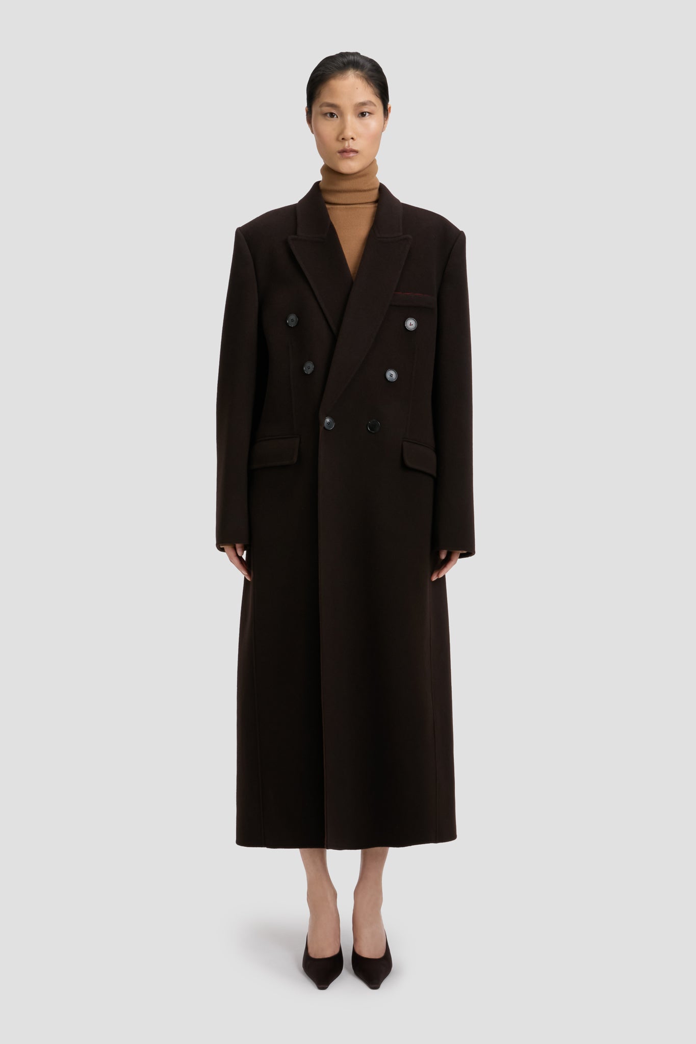 ショルダーパッド入り★ダブルブレストコート★VICTORIA BECKHAM Women's Designer Coats | Designer Jackets | Victoria Beckham