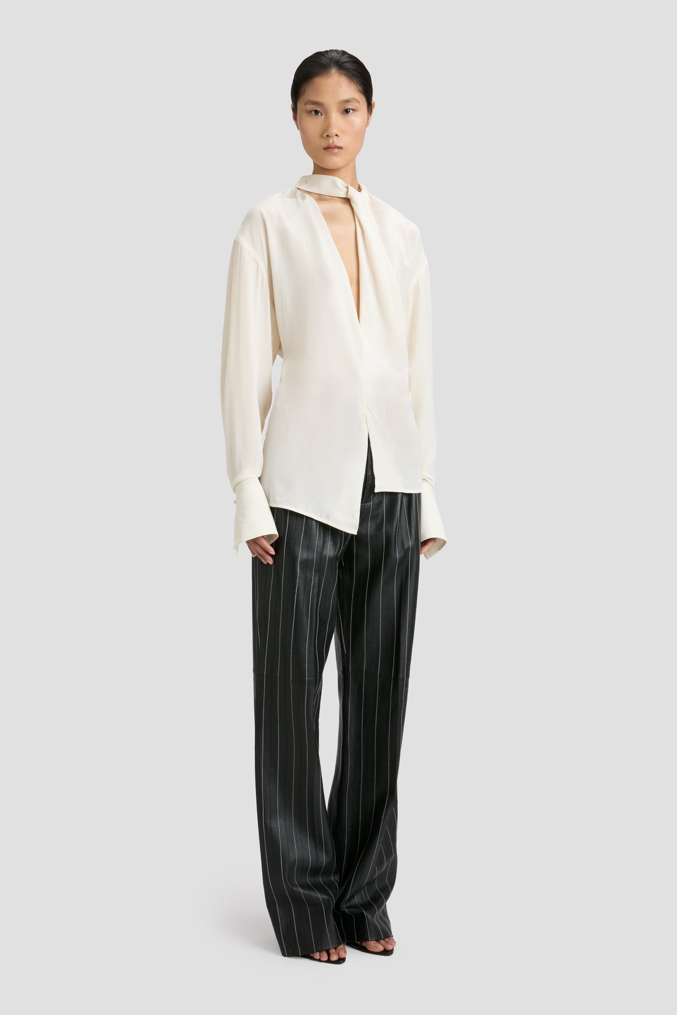Drape Detail Blouse In Ivory