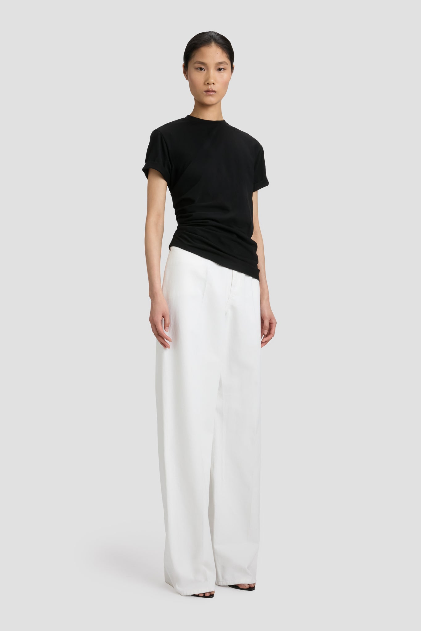 デニム・ジーパン VICTORIA BECKHAM Women Denim Pants 1125DJE005218NWHITE White Victoria Beckham | White Wide-Leg Cropped Jeans