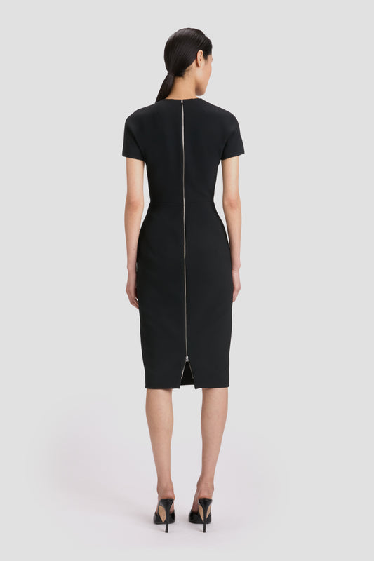 ワンピース VICTORIA BECKHAM LONG BLACK DRESS IN VISCOSE JERSEY Long Sleeve T-Shirt Fitted Dress In Black | Designer Dresses